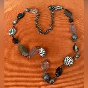 Dark Toned Beaded Chain Necklace